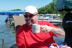 He enjoys coffee as much as I do! Although, he likes it sweet! Guess that's why he likes me! :)